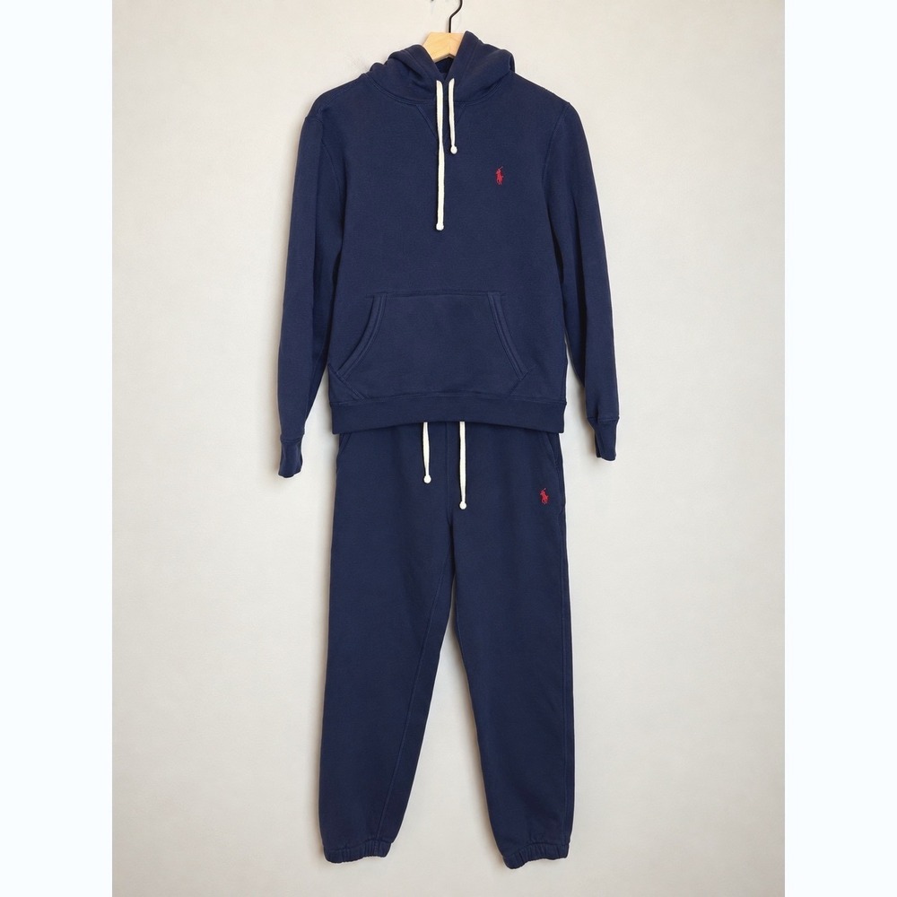 Polo Ralph Lauren Tracksuit Hoodie Sweat Pants Set Navy Men's S Two Piece Preppy